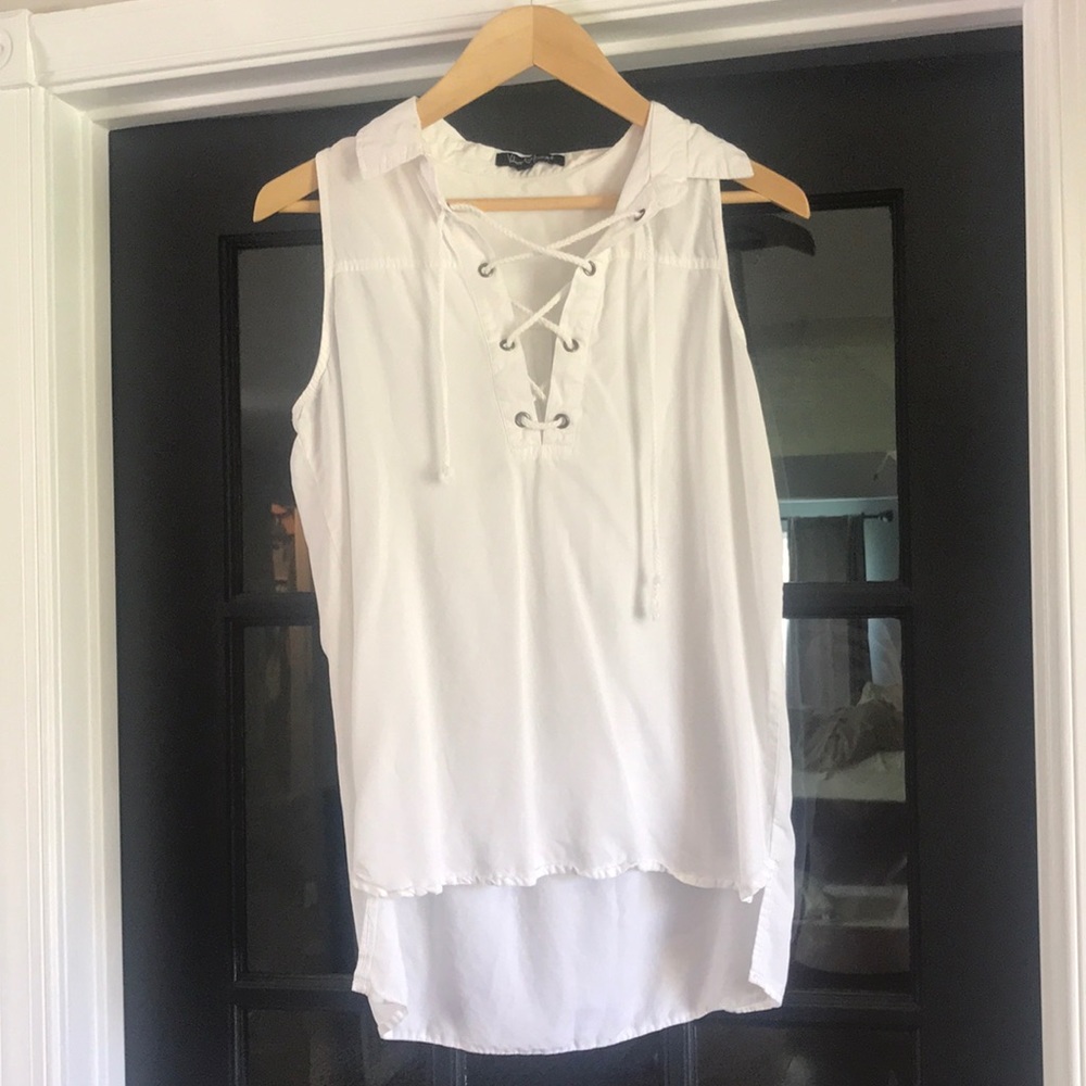 Velvet & Heart white tie top
